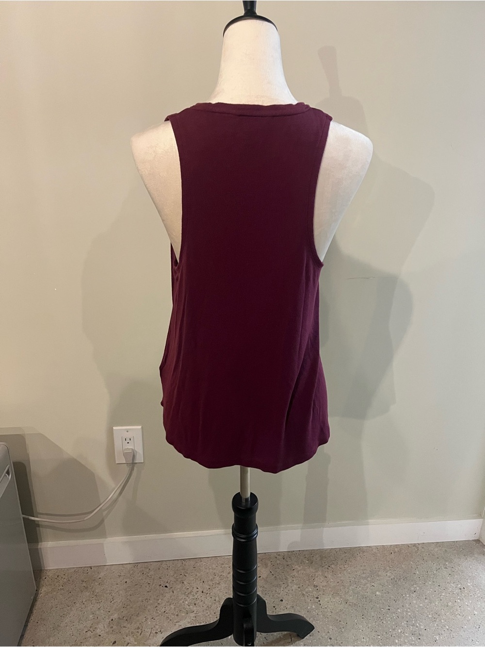 Athleta Well Rested Ribbed Sleep Top Deep Burgundy Size XS - Picture 5 of 13